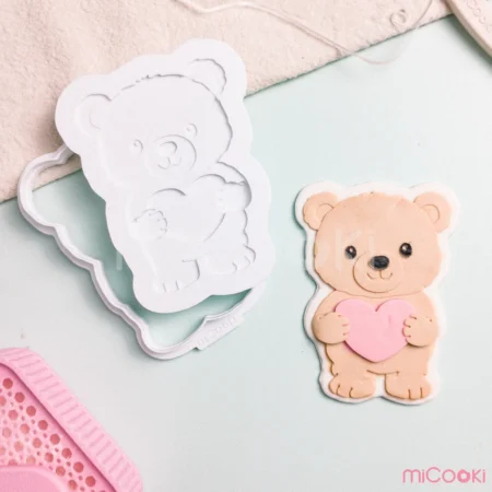 Stamp Multirelieve con Cortante - Osito con Corazón D1
